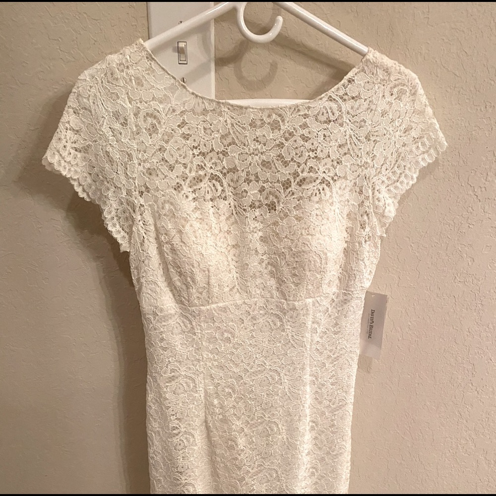 Wedding dress. White, Lace, Davids Bridal, Never Worn, Size 6